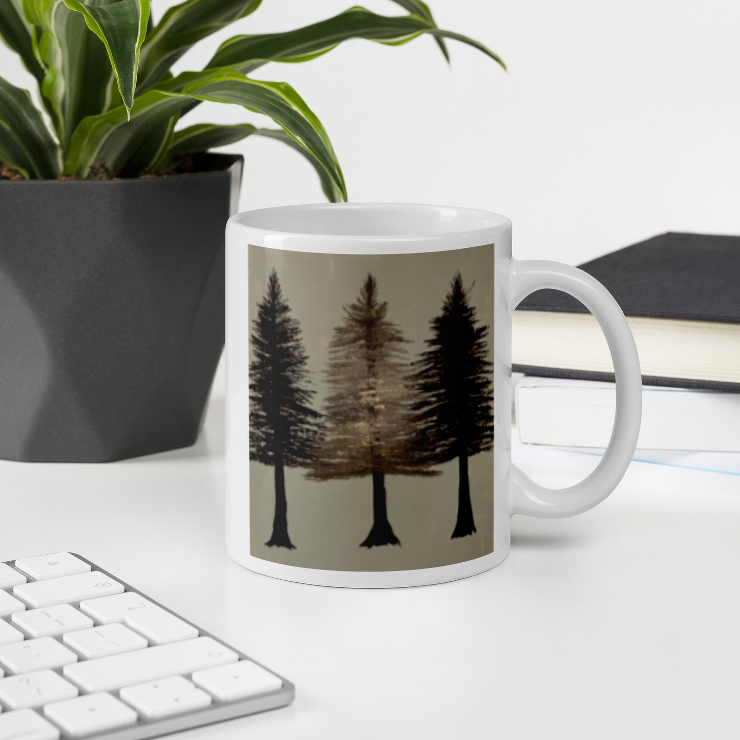 Forest in Gold – White Glossy Mug