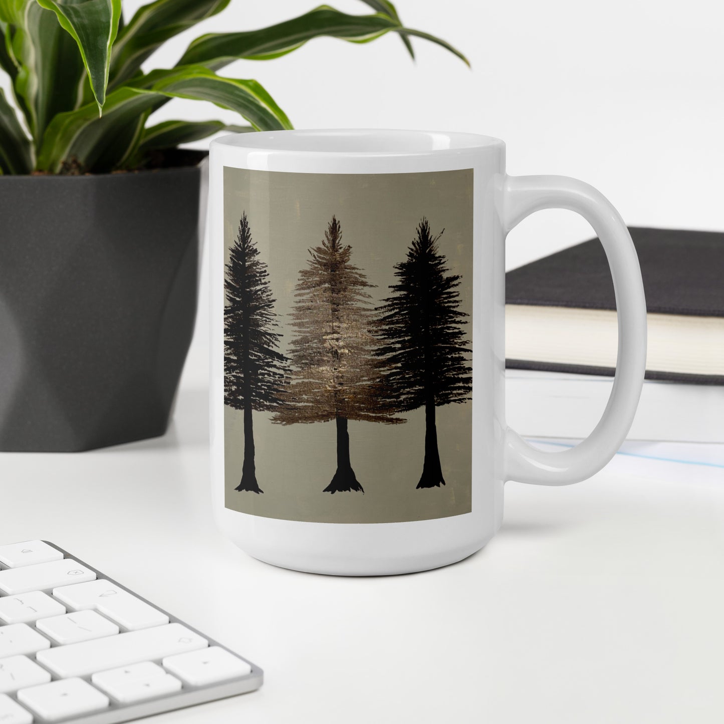 Forest in Gold – White Glossy Mug